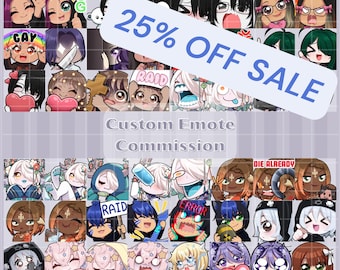 Emote Chibi personalizzate, commissioni artistiche per Twitch/Discord (download digitale)
