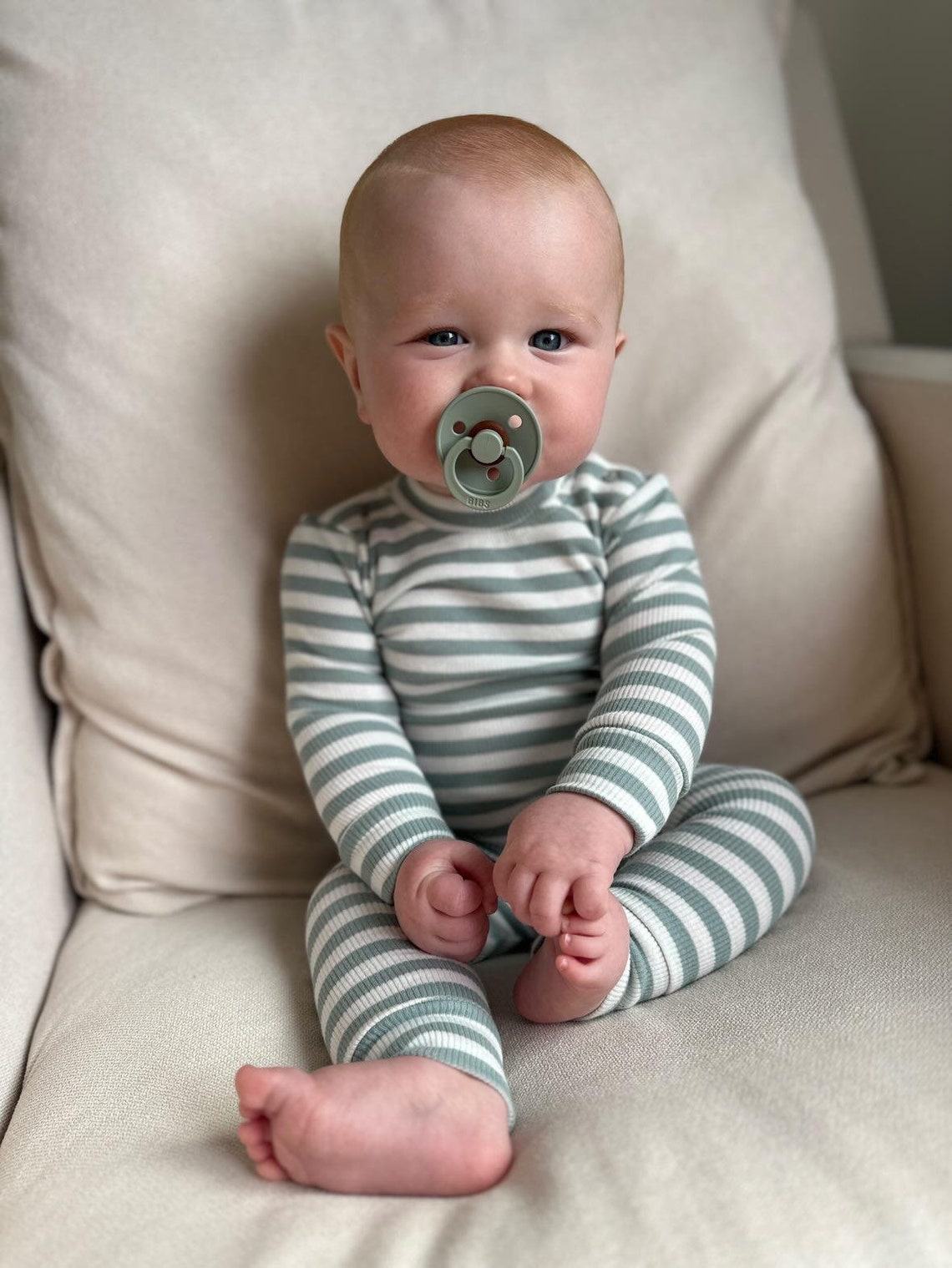 Gender Neutral Baby Clothes Sage Lounge Set Newborn Baby Outfit Ribbed