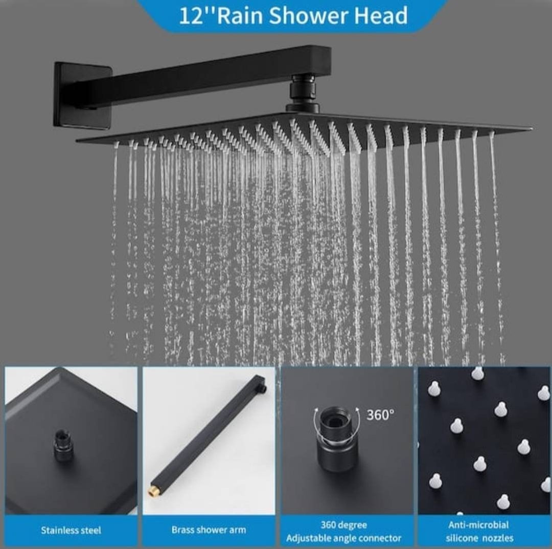 New Zalerock Rain 12in Shower System Etsy