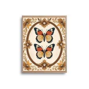 Vintage Butterfly Art Print: Cottagecore Botanical Wall Decor (Digital Download
