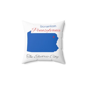 Scranton Pennsylvania PA The Electric City Spun Polyester Square Accent Throw Pillow