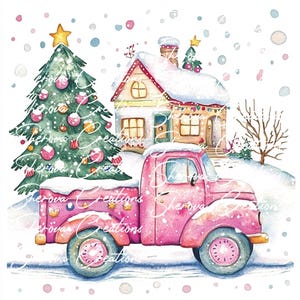 Paquete de imágenes prediseñadas navideñas, arte mural, acuarela imprimible, JPG de alta calidad, manualidades de papel, diario basura, invitaciones, boda, tarjeta, PNG