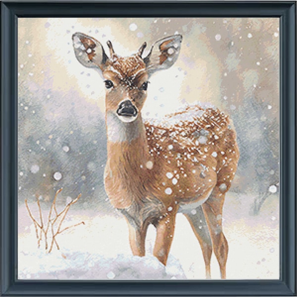 Winter Deer Counted Cross Stitch Pattern ** Digital | Printable **