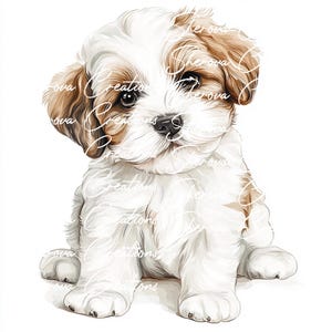 10 Puppy Clipart Bundle, Wall Art, Printable Watercolour, High Quality JPG, Paper Craft, Junk Journal, Invitation, Wedding, Card, PNG