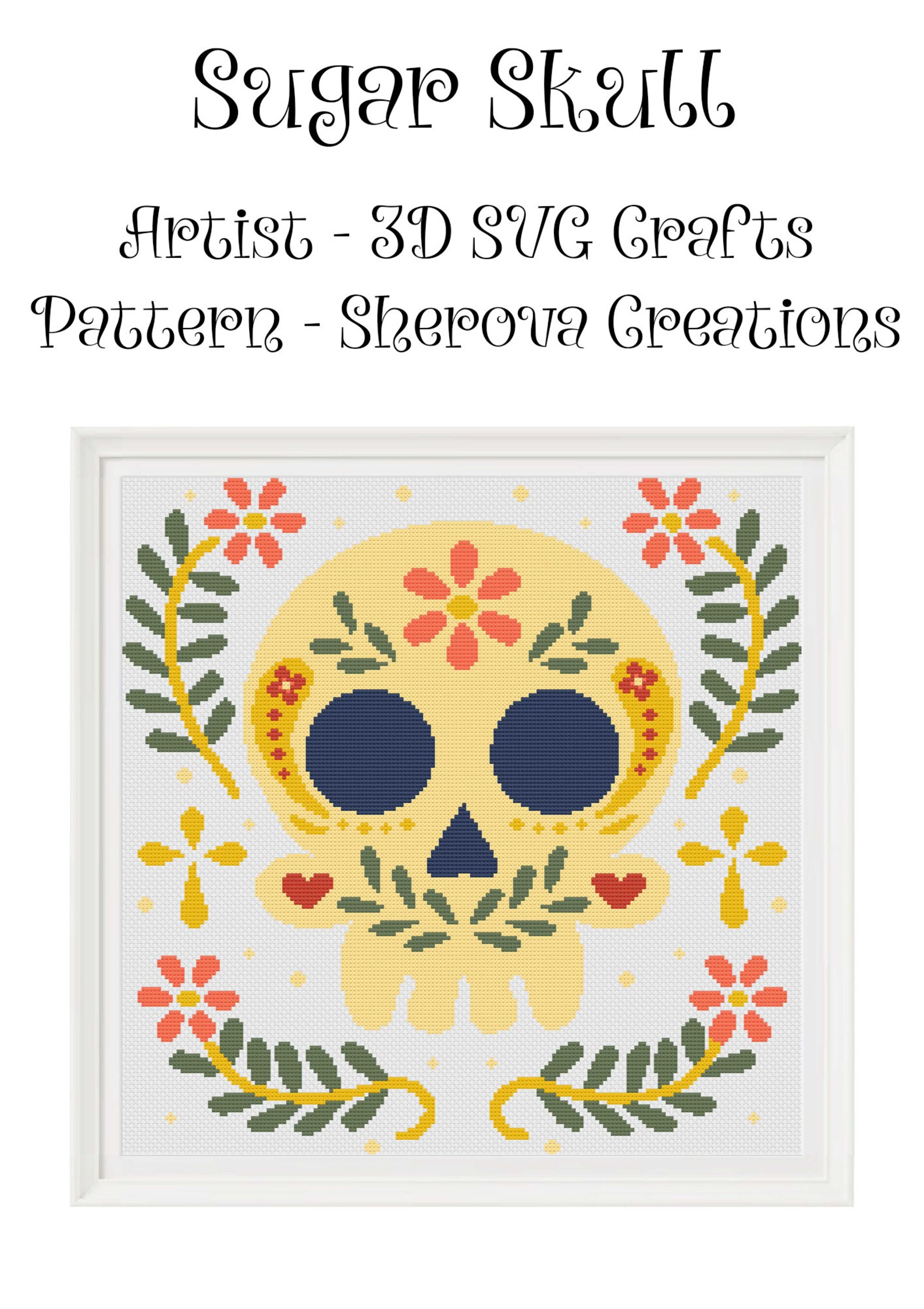 Sugar Skull Counted Cross Stitch Pattern ** Digital | Printable ** - Etsy