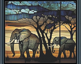 Elephant Counted Cross Stitch Pattern ** Digital | Printable **