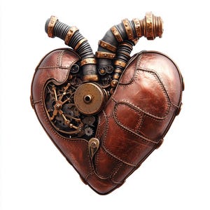Pacote com 10 cliparts de corações steampunk em aquarela de alta qualidade, imagem de diário de lixo para impressão, coração de amor, download instantâneo de gráfico JPG PNG