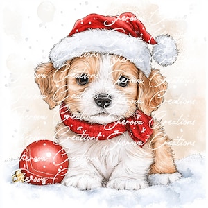 Paquete de 10 imágenes prediseñadas navideñas, arte mural, acuarela imprimible, JPG de alta calidad, manualidades de papel, diario basura, invitaciones, boda, tarjeta, PNG