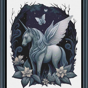 Dark Unicorn Cross Stitch Pattern | 6 Sizes | Pattern Keeper | Counted Cross Stitch | Full Coverage | Digital | PDF | #385
