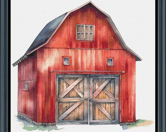 Rustic Wooden Barn Cross Stitch Pattern: Full Coverage (PDF)