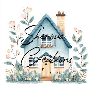 Paquete de 10 imágenes prediseñadas de cabañas, arte de pared, acuarela imprimible, JPG de alta calidad, manualidades de papel, diario basura, invitaciones, bodas, tarjetas, PNG