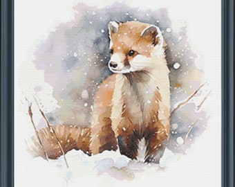 Winter Badger Cross Stitch Pattern | #317