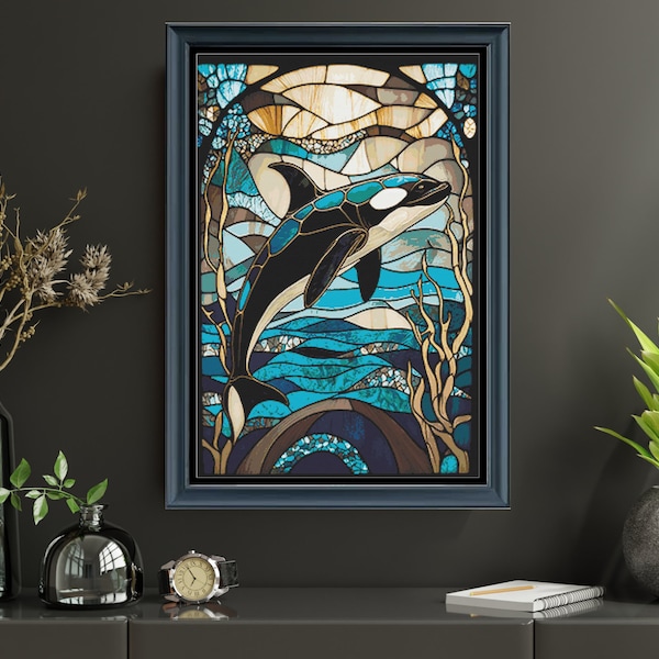 Orca Counted Cross Stitch Pattern ** Digital | Printable **