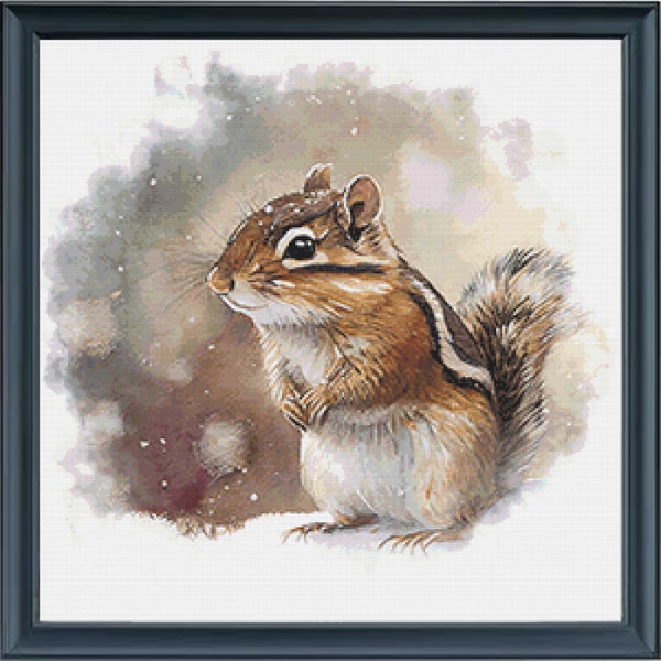 Winter Chipmunk Cross Stitch Pattern | #326