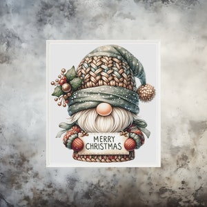 Gnome Counted Cross Stitch Chart: Whimsical Design (PDF Pattern)