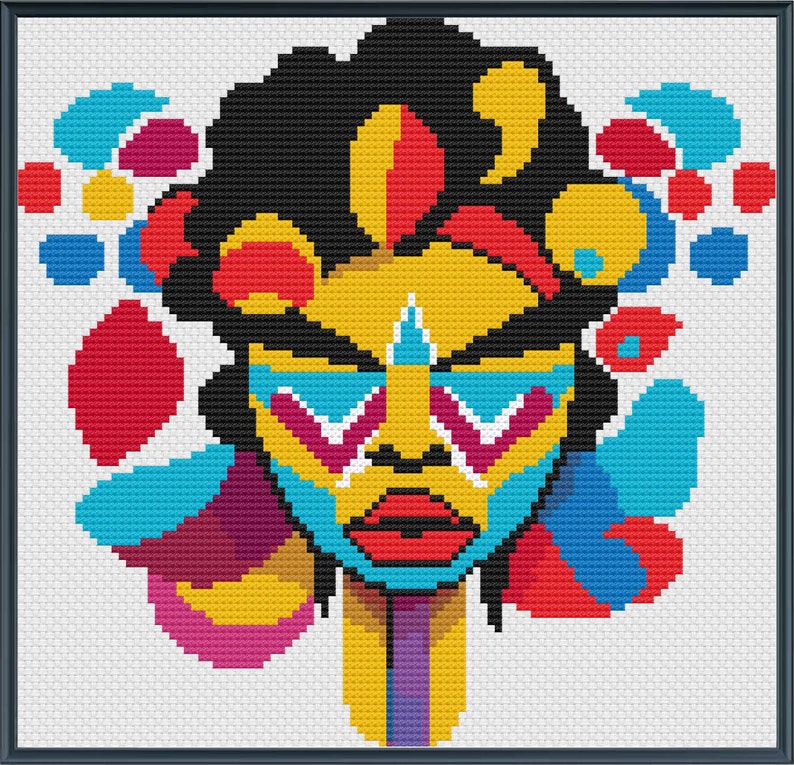 Abstract Counted Cross Stitch Pattern Digital Printable - Etsy