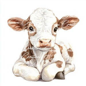 10 kalf clipartbundel, kunst aan de muur, afdrukbare aquarel, hoge kwaliteit JPG, Paper Craft, Junk Journal, uitnodiging, bruiloft, kaart, png