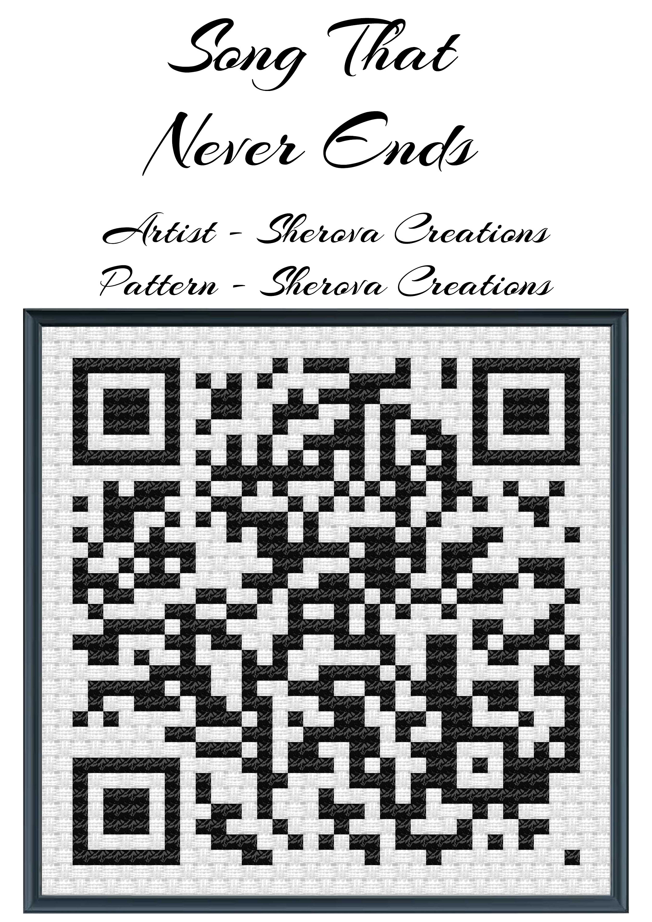 This is the Song That Never Ends QR Code Cross Stitch Pattern - Etsy