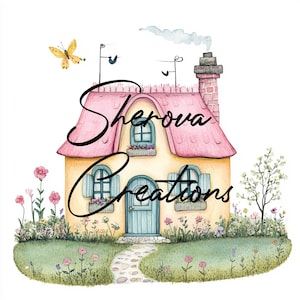 10 cottage clipartbundel, kunst aan de muur, afdrukbare aquarel, hoge kwaliteit JPG, Paper Craft, Junk Journal, uitnodigingen, bruiloft, kaarten, png