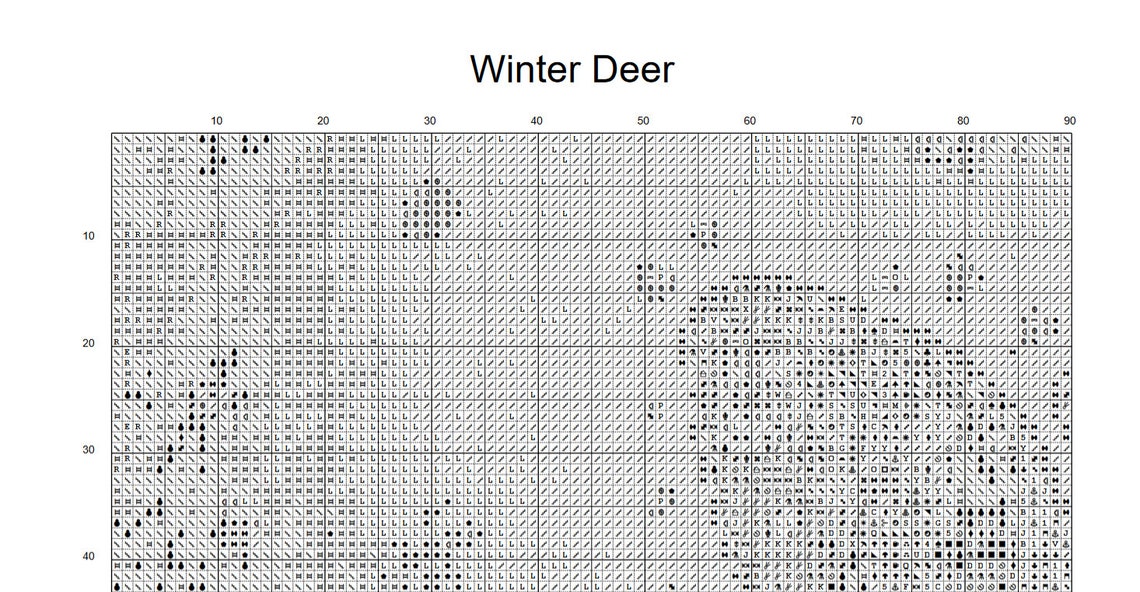 Winter Deer Counted Cross Stitch Pattern ** Digital | Printable ** - Etsy