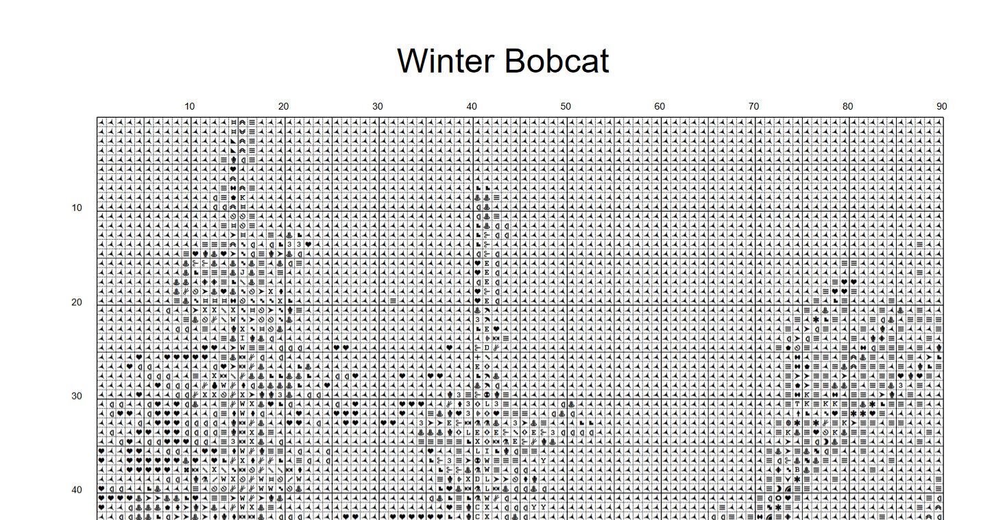 Winter Bobcat Counted Cross Stitch Pattern ** Digital | Printable ** - Etsy