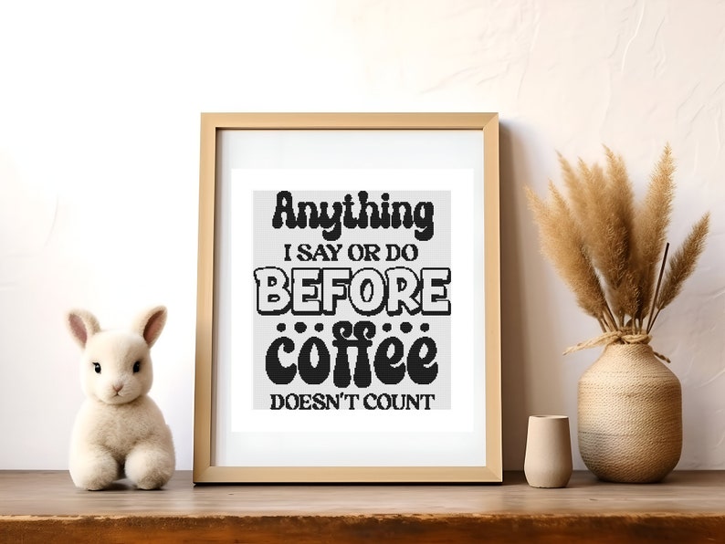 Funny Coffee Quote Cross Stitch Pattern: Modern Home Decor (PDF Pattern ...