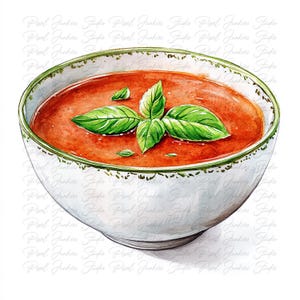 Paquete de 10 imágenes prediseñadas de sopa de tomate de invierno estilo cottagecore de acuarela de alta calidad, imagen imprimible para diario basura, descarga instantánea de gráficos JPG y PNG.