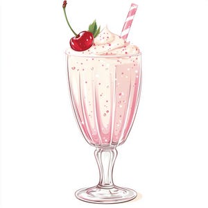 Lot de 10 cliparts aquarelle haute qualité cottagecore milkshake, image de boisson imprimable journal indésirable, téléchargement immédiat graphique JPG PNG