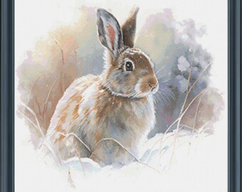 Winter Hare Full Coverage Cross Stitch Pattern (PDF)