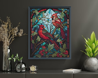 Stained Glass Cardinal Counted Cross Stitch Pattern ** Digital | Printable **