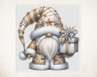 Gnome Counted Cross Stitch Chart: Whimsical Fantasy Design (PDF Pattern)