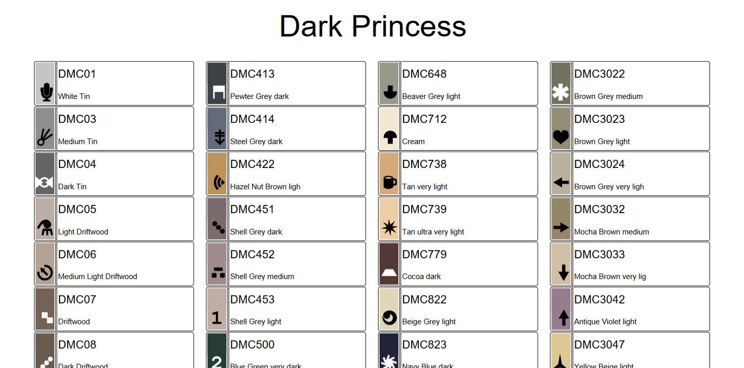 Dark Princess Cross Stitch Pattern 3 Sizes Counted Cross - Etsy