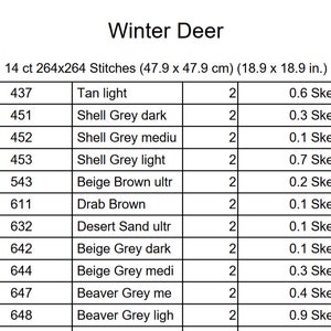 Winter Deer Counted Cross Stitch Pattern ** Digital | Printable ** - Etsy