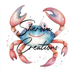 Lot de 10 cliparts crabe, art mural, aquarelle imprimable, JPG haute qualité, créations en papier, journal indésirable, invitation, mariage, carte, PNG