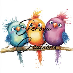 10 vogel clipartbundel, kunst aan de muur, afdrukbare aquarel, hoge kwaliteit JPG, Paper Craft, Junk Journal, uitnodiging, bruiloft, kaart