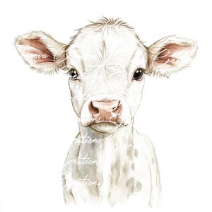 10 kalf clipartbundel, kunst aan de muur, afdrukbare aquarel, hoge kwaliteit JPG, Paper Craft, Junk Journal, uitnodiging, bruiloft, kaart, png