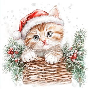 Paquete de 10 imágenes prediseñadas navideñas, arte mural, acuarela imprimible, JPG de alta calidad, manualidades de papel, diario basura, invitaciones, boda, tarjeta, PNG