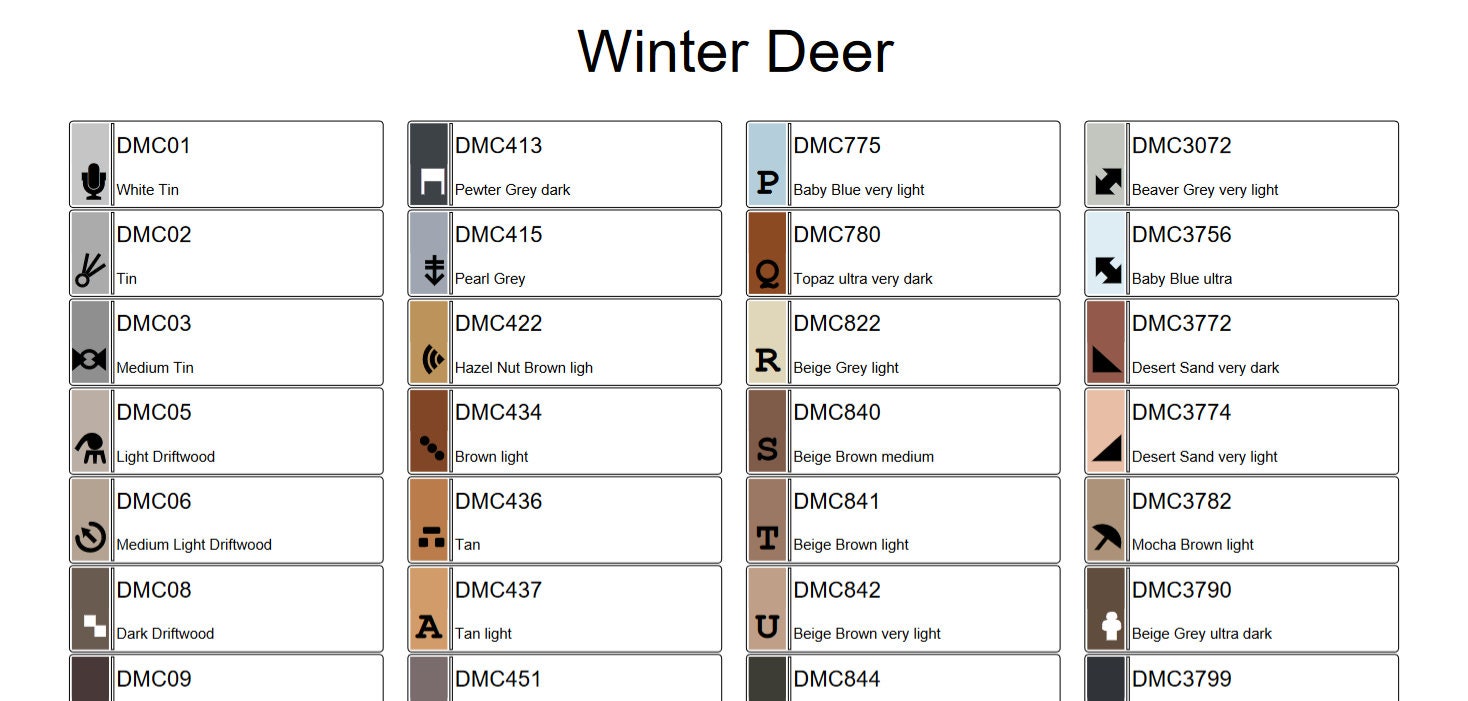 Winter Deer Counted Cross Stitch Pattern ** Digital | Printable ** - Etsy