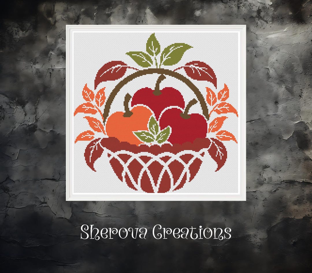Fruit Basket Cross Stitch Pattern ** Digital | Printable ** - Etsy
