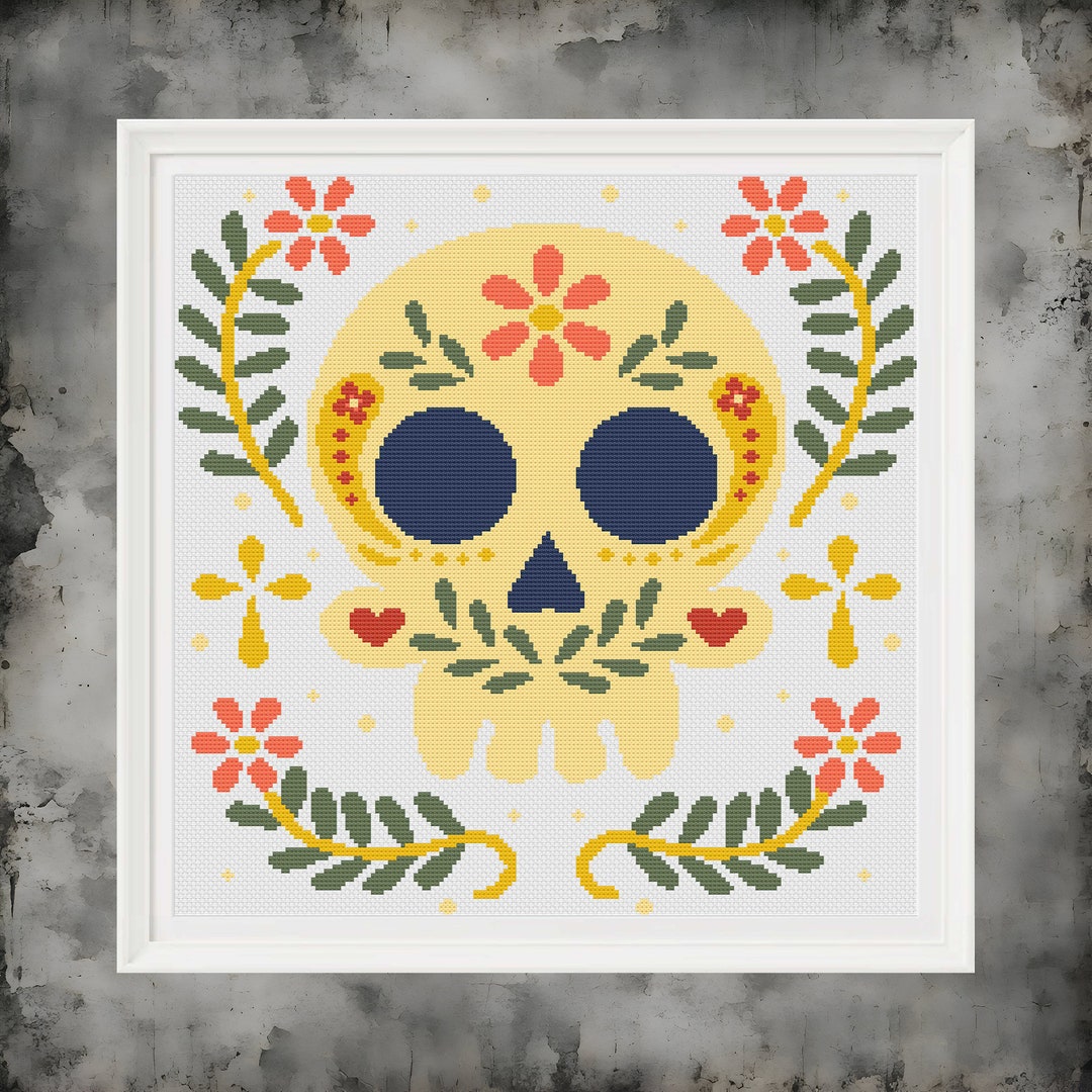Sugar Skull Counted Cross Stitch Pattern ** Digital | Printable ** - Etsy