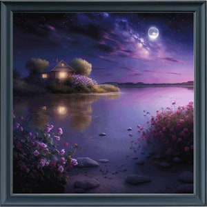Heaven On Earth Cross Stitch Pattern: Cottage Lake Landscape (Digital)