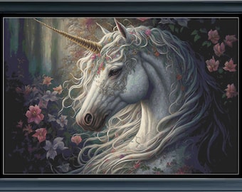 Fantasy Unicorn Cross Stitch Pattern: Full Coverage (PDF)