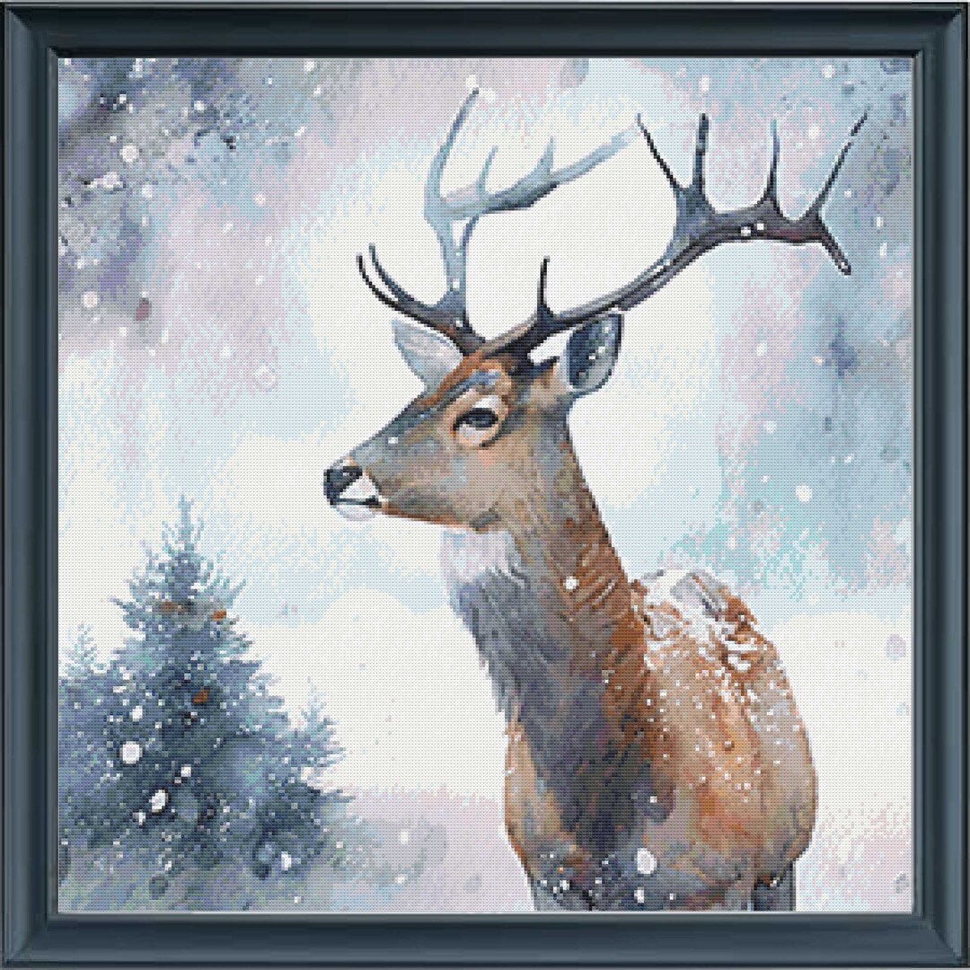 Winter Deer Cross Stitch Pattern: Full Coverage (PDF) - Etsy