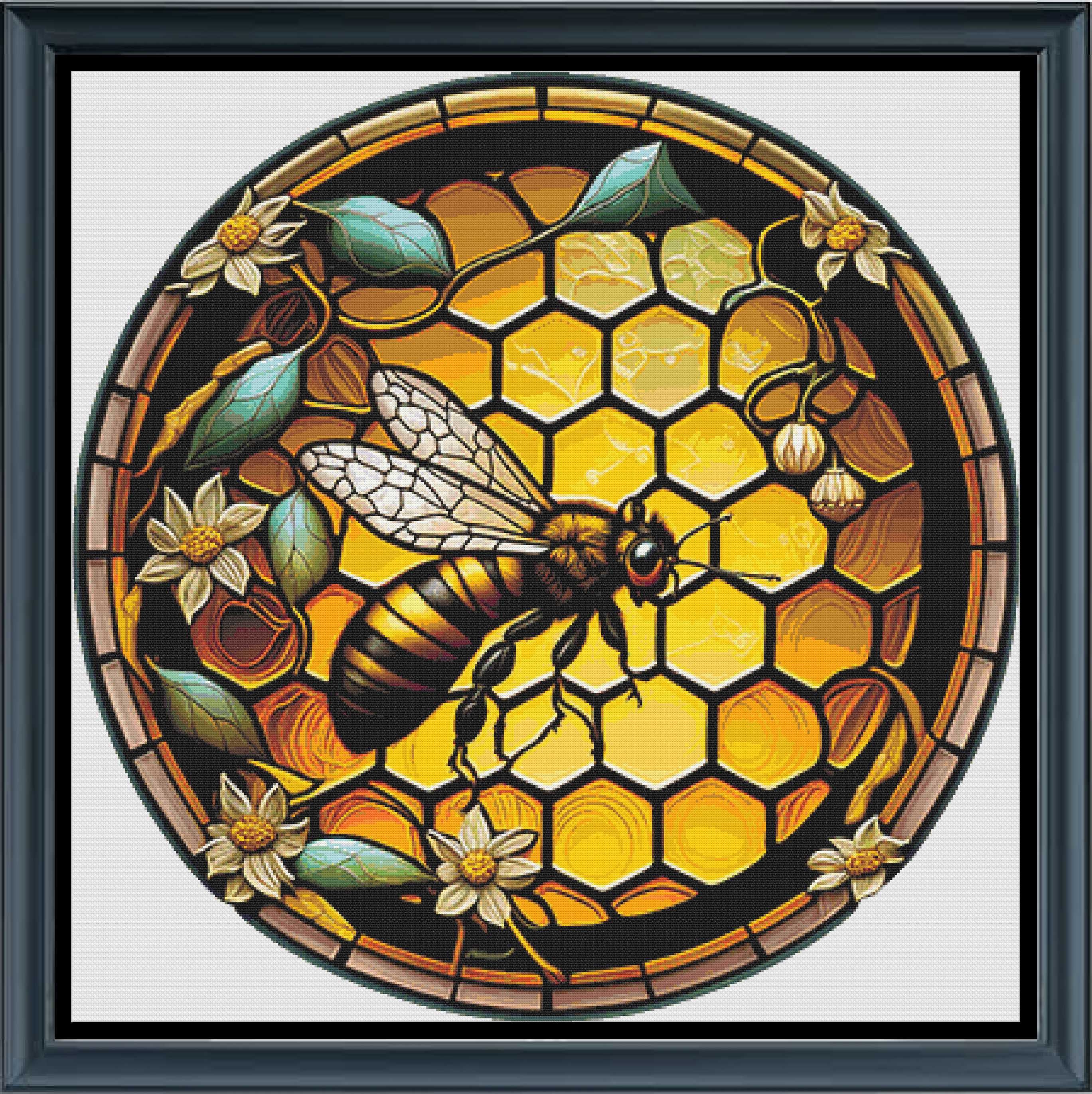 Honey Bee Stained Glass Pattern