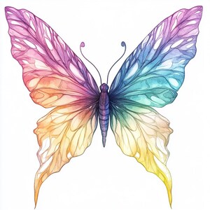 Schmetterling Clipart Bundle, Wandkunst, druckbare Aquarelle, hochwertige JPG PNG, Papiermodelle, Junk Journal, Einladung, Hochzeit, Karte