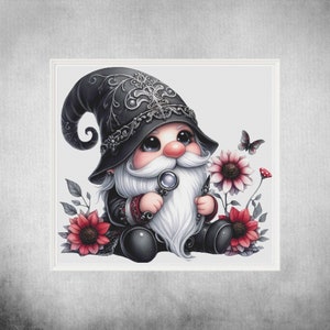 Gothic Gnome Counted Cross Stitch Pattern: Fantasy Folklore (PDF)