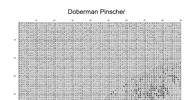 Doberman Pinscher Counted Cross Stitch Pattern ** Digital | Printable ...