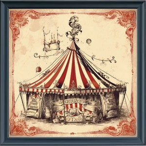 Vintage Circus Counted Cross Stitch Pattern ** Digital | Printable ** X-Large