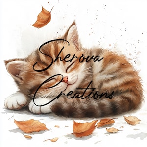 Paquete de 10 imágenes prediseñadas de gatitos, arte de pared, acuarela imprimible, JPG de alta calidad, manualidades de papel, diario basura, invitaciones, bodas, tarjetas, PNG