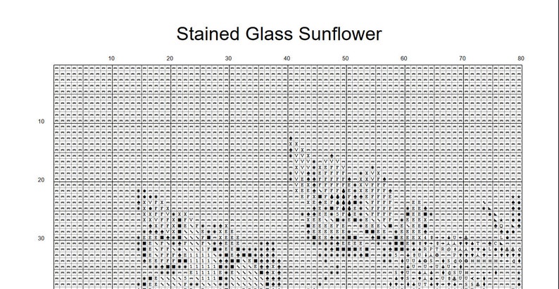 Sunflower Number Pattern Sunflower Counted Cross Stitch Pattern ** Digital | Printable ** - Etsy